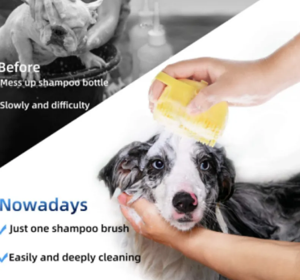Pet Bathing Brush with Dispenser
